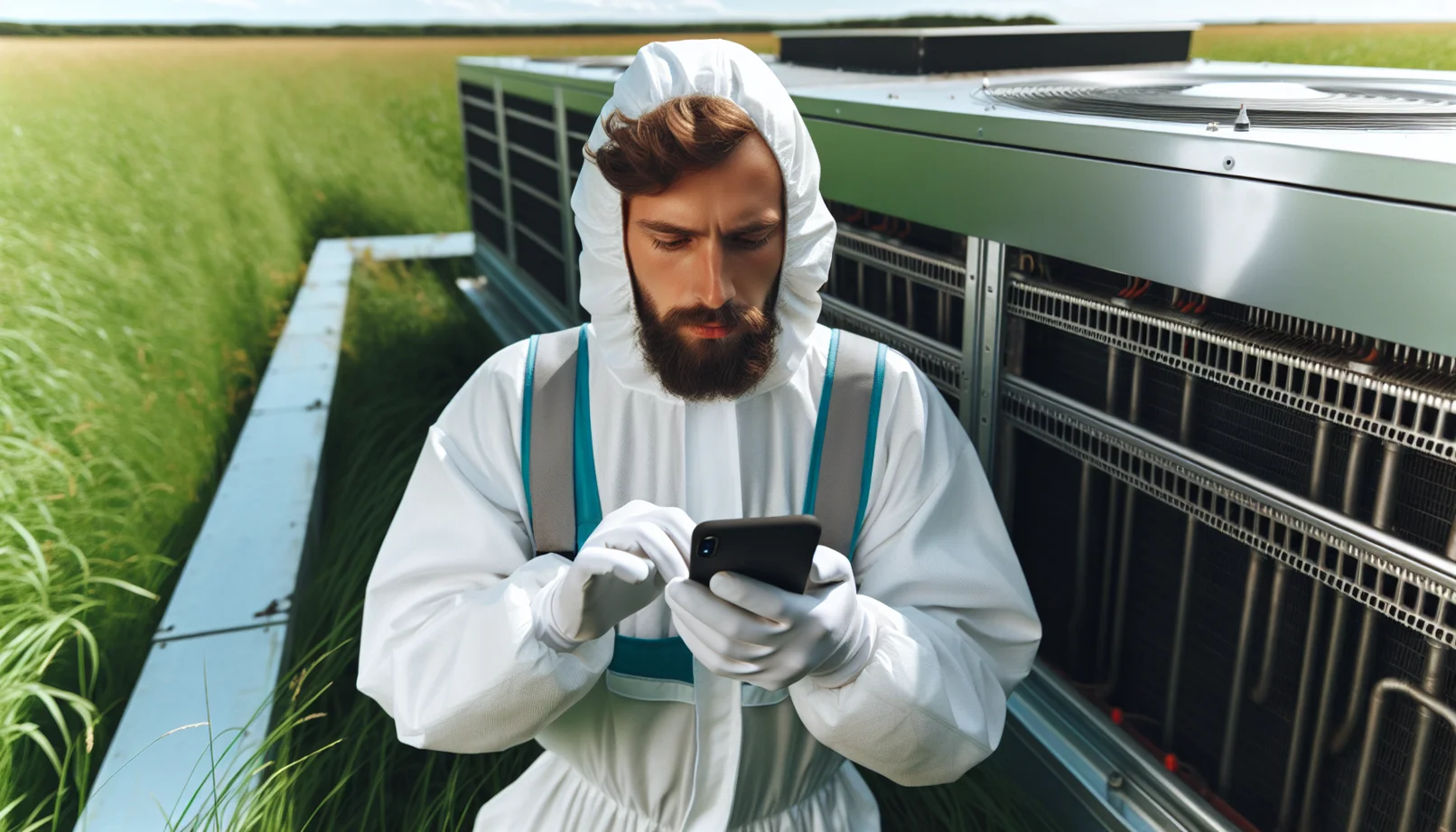 When creating an image or casting for a role depicting a field worker inspecting an HVAC system using a mobile device, it's key to focus on the professional attributes relevant to the job rather than emphasizing ethnicity or nationality beyond ensuring diversity and representation. Here’s a scenario description: **Scenario Description:** The scene is set in a light commercial building where an HVAC system is installed. The field worker, dressed in appropriate work attire—such as a company-branded shirt, safety goggles, gloves, and a tool belt—is using a mobile tablet to check system diagnostics and performance data. The worker might be interacting with the HVAC unit, checking connections, or typing into the mobile device. **Casting Description:** We are looking for a professional actor who exhibits diligence and competence, representing a skilled tradesperson. The person should have a look that conveys reliability and expertise in their field. We encourage all genders and ethnicities to apply to reflect a diverse workplace. Prior knowledge or experience in HVAC systems, while not required, is a plus as it adds authenticity to the role. Make sure the actor can handle technical gadgets confidently and can simulate technical assessments convincingly. This approach notifies potential actors about the role clearly and focuses on the necessary professional skills and attributes, ensuring inclusivity and representation.